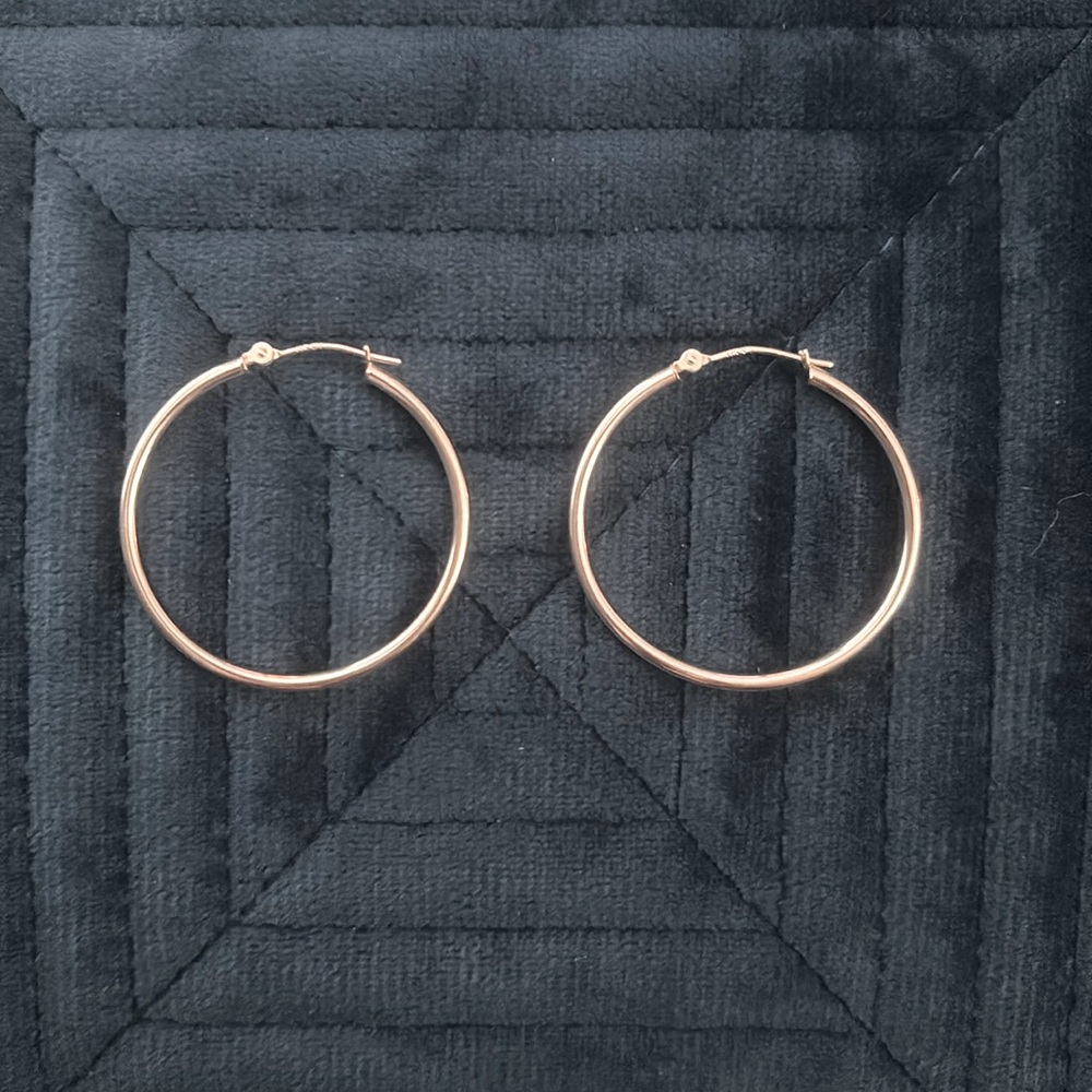 NWOT White Gold Hoop Earrings